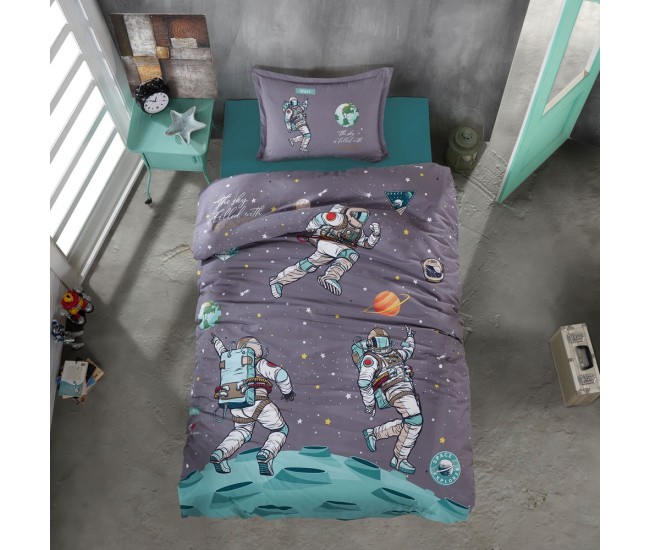 Lenjerie de pat ranforce 100% bumbac - o persoana (space) Lenjerie de pat ranforce 100% bumbac - o persoana (space)